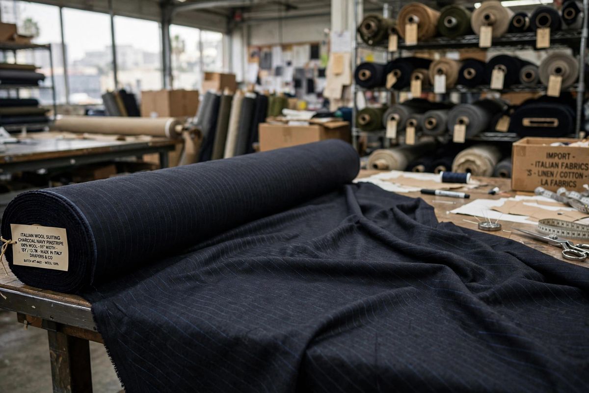 Deadstock Italian wool suiting fabric